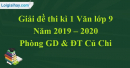 Đề thi kì 1 môn Văn lớp 9 năm 2019 – 2020 huyện Đông Anh