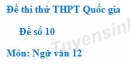 Đề số 11 – Đề thi thử THPT Quốc gia môn Ngữ văn