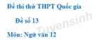 Đề số 14 – Đề thi thử THPT Quốc gia môn Ngữ văn