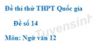 Đề số 15 – Đề thi thử THPT Quốc gia môn Ngữ văn