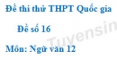 Đề số 17 – Đề thi thử THPT Quốc gia môn Ngữ văn