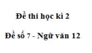 Đề số 8 – Đề kiểm tra học kì 2 – Ngữ văn 12