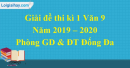 Đề thi kì 1 môn Văn lớp 9 năm 2019 – 2020 quận Thanh Xuân
