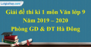 Đề thi kì 1 môn Văn lớp 9 năm 2019 – 2020 tình Bạc Liêu