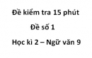 Đề số 2 – Đề kiểm tra 15 phút – Học kì 2 – Ngữ văn 9