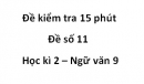 Đề số 12 – Đề kiểm tra 15 phút – Học kì 2 – Ngữ văn 9