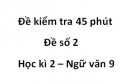 Đề số 3 – Đề kiểm tra 45 phút (1 tiết) – Học kì 2 – Ngữ văn 9