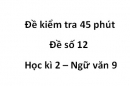 Đề số 13 – Đề kiểm tra 45 phút (1 tiết) – Học kì 2 – Ngữ văn 9