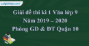 Đề thi kì 1 môn Văn lớp 9 năm 2019 – 2020 huyện Thanh Trì