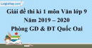 Đề thi kì 1 môn Văn lớp 9 năm 2019 – 2020 Thủ Dầu Một