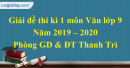 Đề thi kì 1 môn Văn lớp 9 năm 2019 – 2020 quận Hà Đông