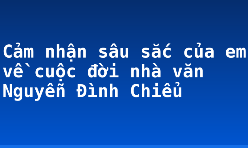 Cảm nhận sâu sắc của em về cuộc đời nhà văn Nguyễn Đình Chiểu