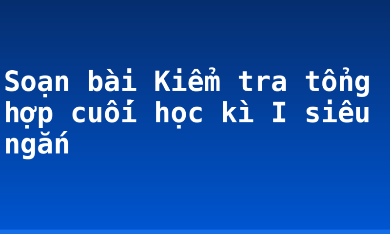 Soạn bài Kiểm tra tổng hợp cuối học kì I siêu ngắn