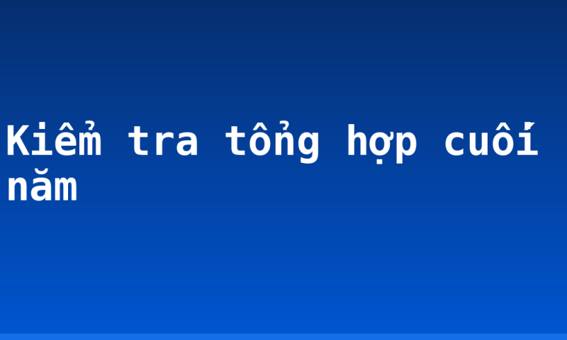 Kiểm tra tổng hợp cuối năm
