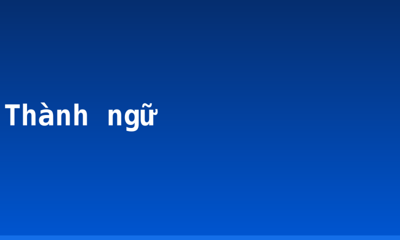 Thành ngữ