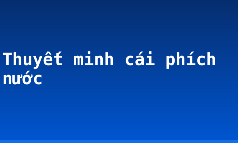 Thuyết minh cái phích nước