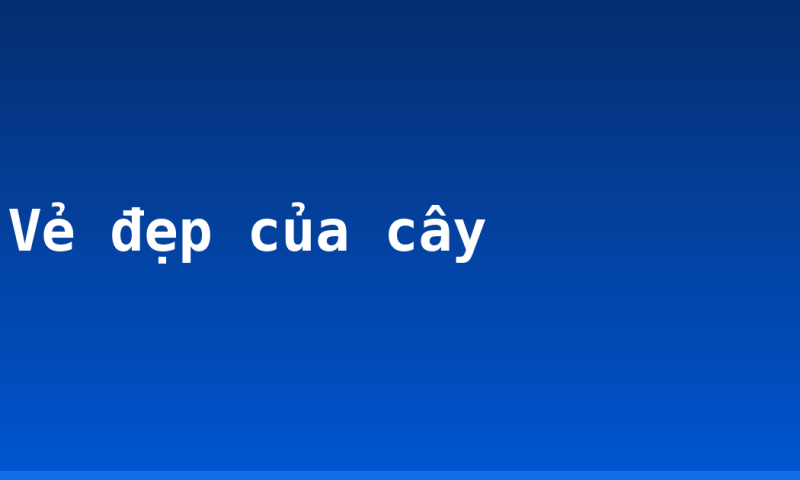 Vẻ đẹp của cây