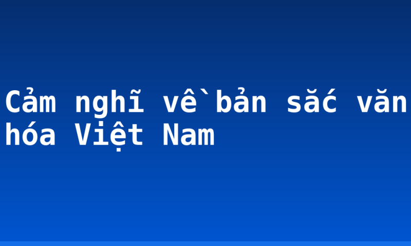 Cảm nghĩ về bản sắc văn hóa Việt Nam