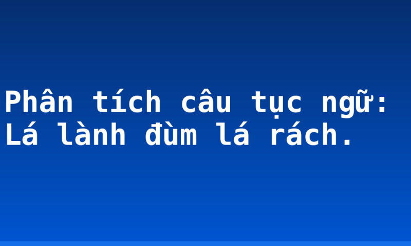 Phân tích câu tục ngữ: Lá lành đùm lá rách.