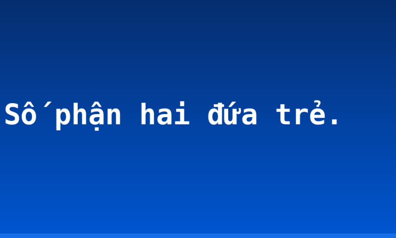Số phận hai đứa trẻ.