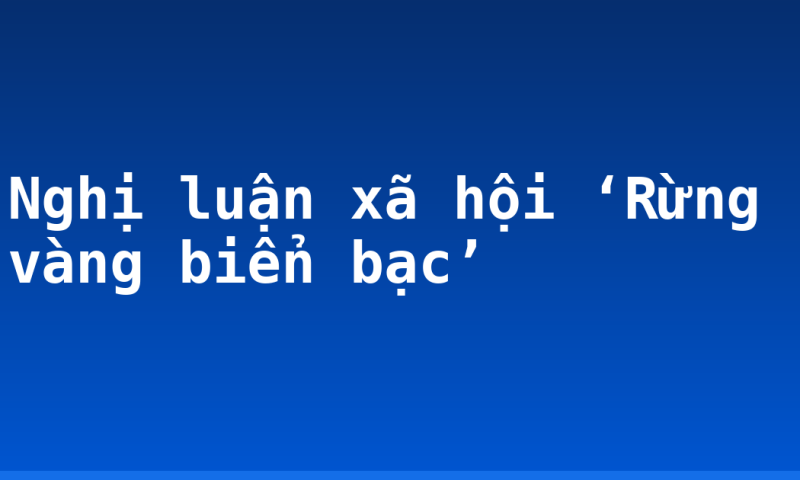 Nghị luận xã hội ‘Rừng vàng biển bạc’