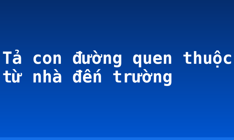 Tả con đường quen thuộc từ nhà đến trường