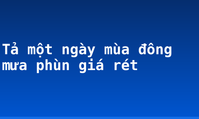 Tả một ngày mùa đông mưa phùn giá rét