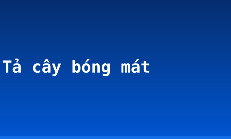 Tả cây bóng mát