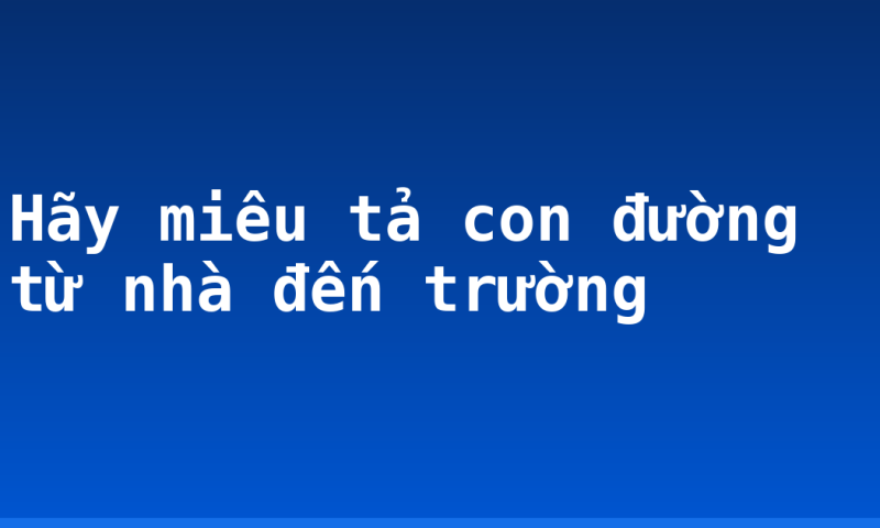 Hãy miêu tả con đường từ nhà đến trường