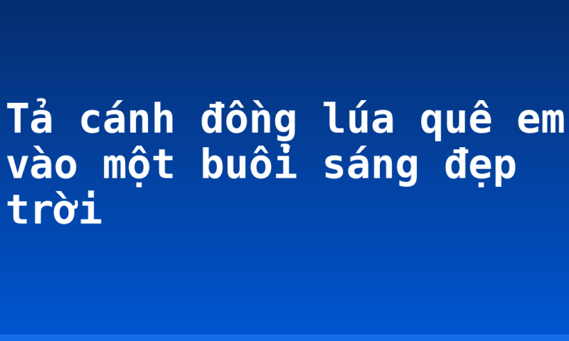 Tả cánh đồng lúa quê em vào một buổi sáng đẹp trời