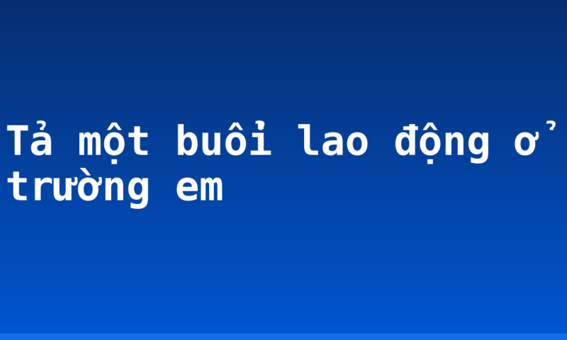 Tả một buổi lao động ở trường em