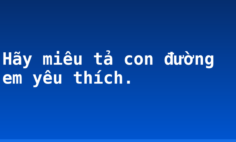 Hãy miêu tả con đường em yêu thích.