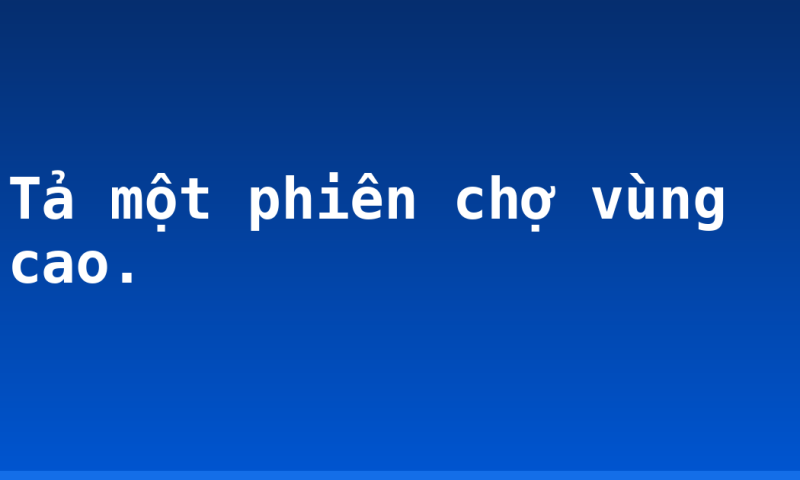 Tả một phiên chợ vùng cao.