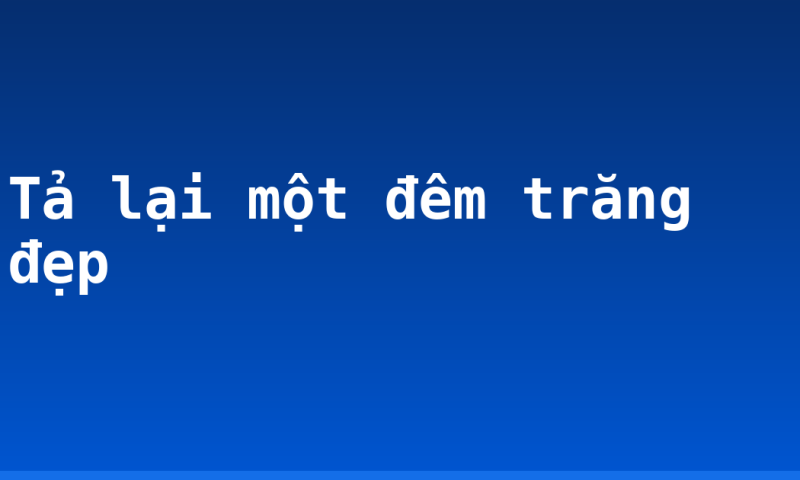 Tả lại một đêm trăng đẹp