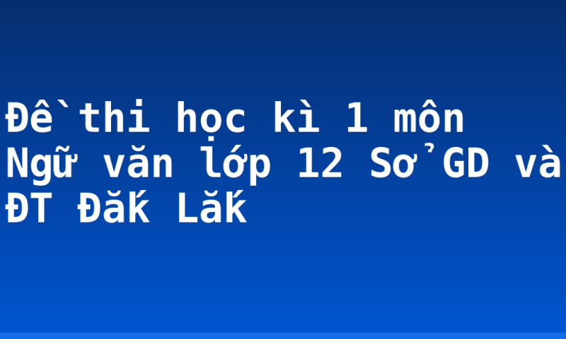 Đề thi học kì 1 môn Ngữ văn lớp 12  Sở GD và ĐT Đắk Lắk