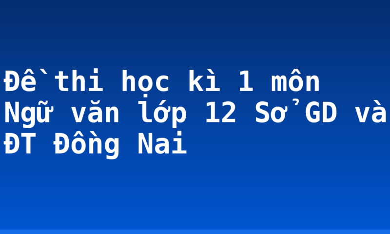 Đề thi học kì 1 môn Ngữ văn lớp 12 Sở GD và ĐT Đồng Nai
