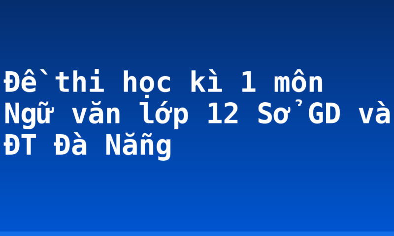 Đề thi học kì 1 môn Ngữ văn lớp 12 Sở GD và ĐT Đà Nẵng