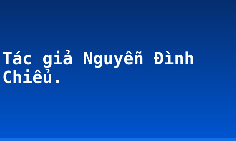 Tác giả Nguyễn Đình Chiểu.