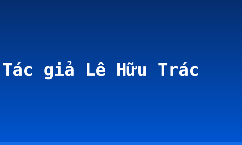 Tác giả Lê Hữu Trác