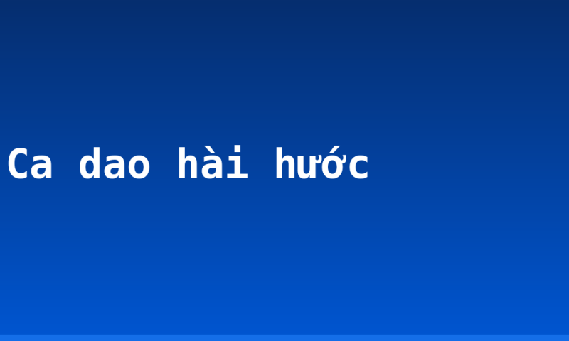 Ca dao hài hước