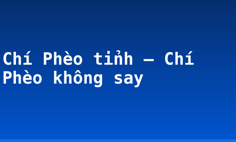 Chí Phèo tỉnh – Chí Phèo không say