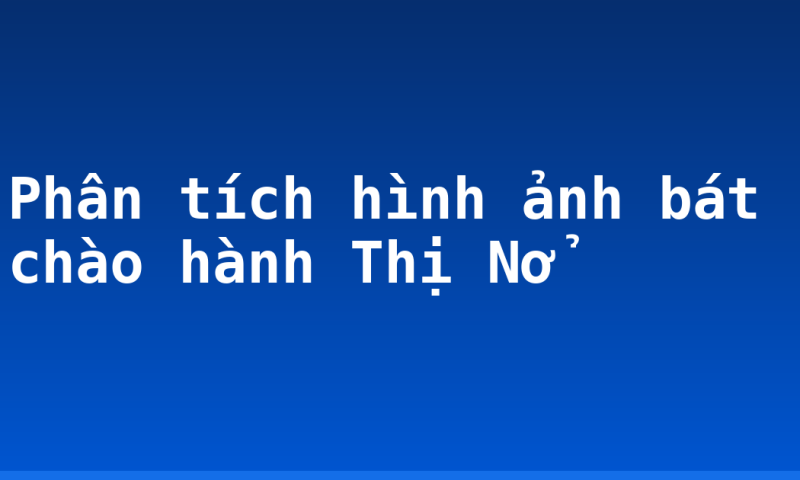 Phân tích hình ảnh bát chào hành Thị Nở