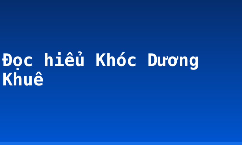 Đọc hiểu Khóc Dương Khuê