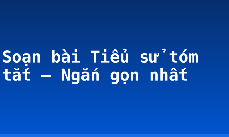 Soạn bài Tiểu sử tóm tắt – Ngắn gọn nhất