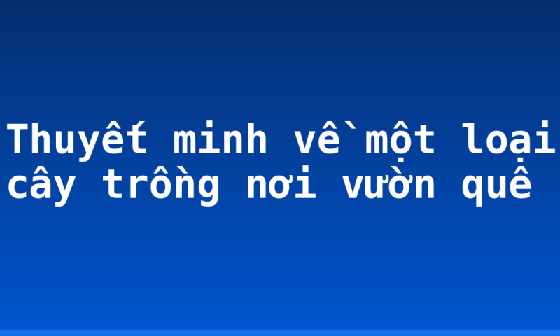 Thuyết minh về một loại cây trồng nơi vườn quê