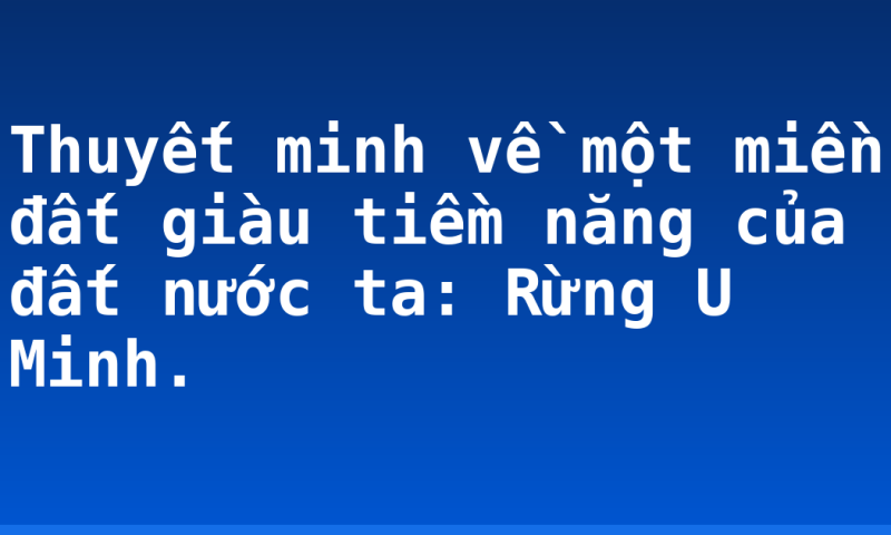 Thuyết minh về một miền đất giàu tiềm năng của đất nước ta: Rừng U Minh.