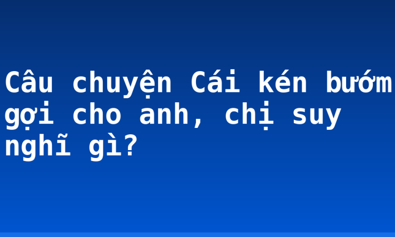 Câu chuyện Cái kén bướm gợi cho anh, chị suy nghĩ gì?
