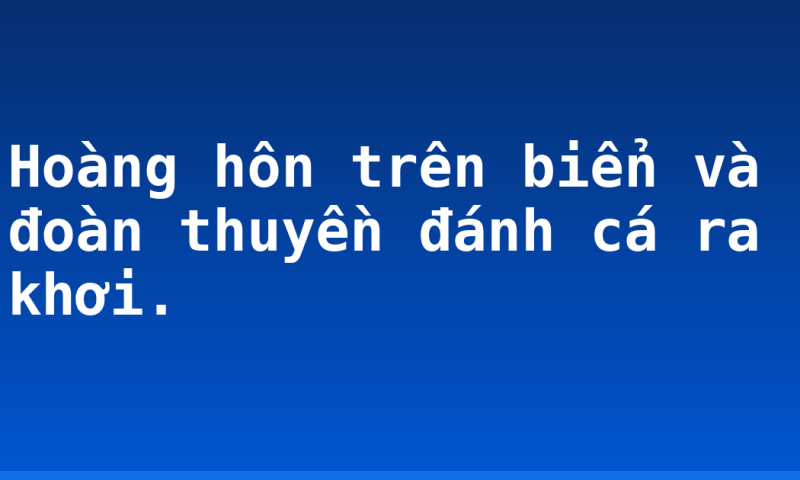 Hoàng hôn trên biển và đoàn thuyền đánh cá ra khơi.