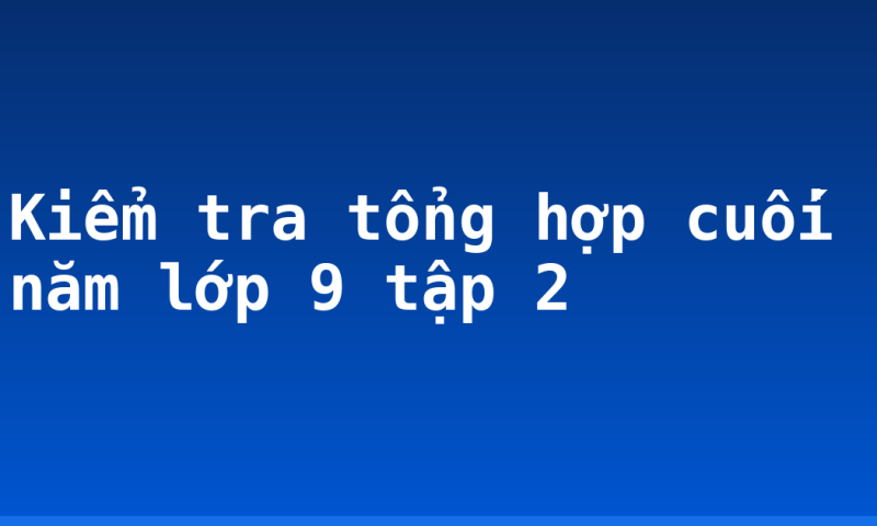 Kiểm tra tổng hợp cuối năm lớp 9 tập 2