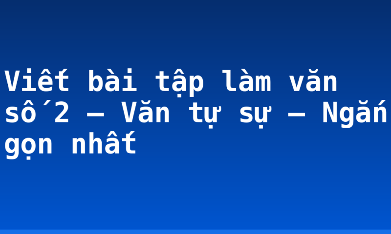 Viết bài tập làm văn số 2 – Văn tự sự – Ngắn gọn nhất